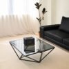 Square Metal Frame Glass Coffee Table C299