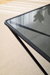 Square Metal Frame Glass Coffee Table C299