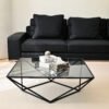 Square Metal Frame Glass Coffee Table C299