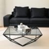 Square Metal Frame Glass Coffee Table C299
