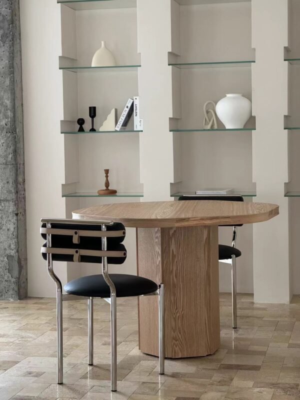 093f520cd93c480cd32e2cf2b35fe68 Hexagon Top Ash Veneer Wood Dining Table A966