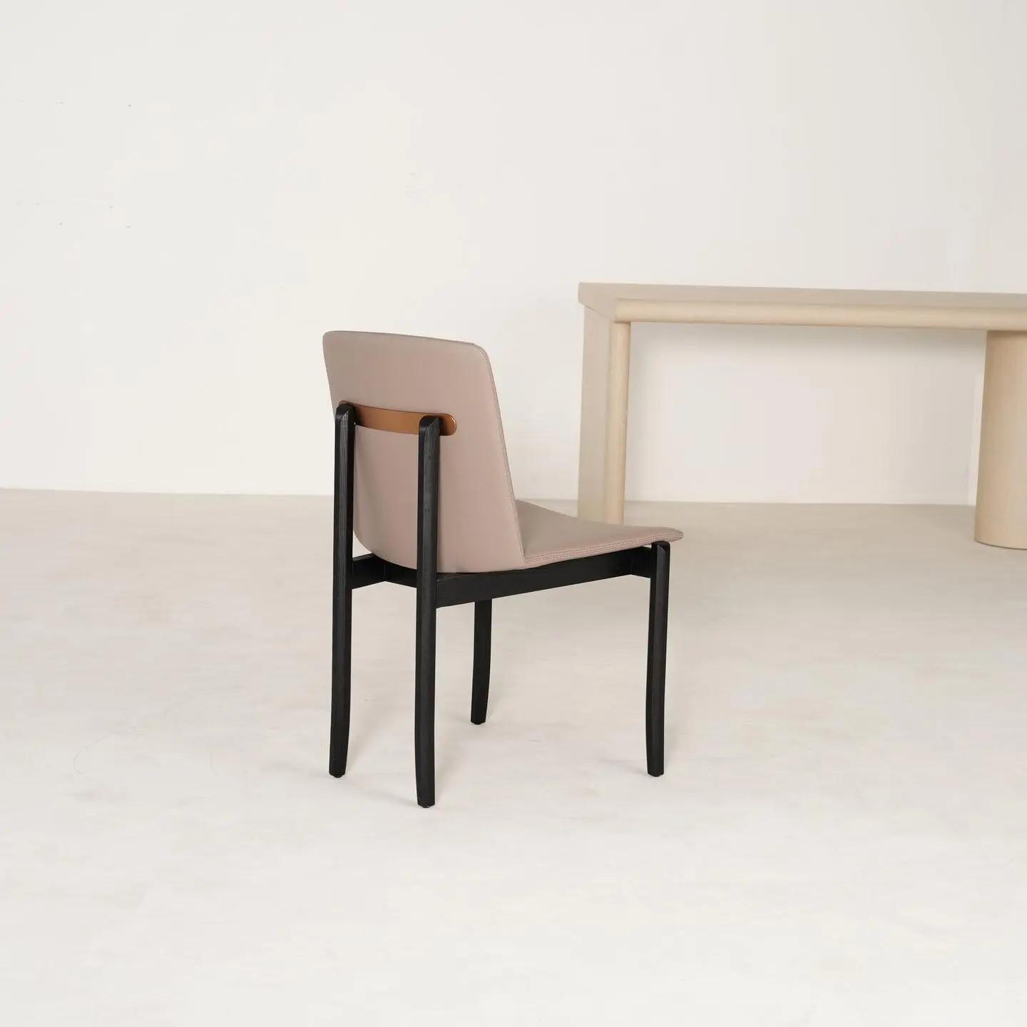 Backrest Wood Leather Fabric Dining Chair B938A
