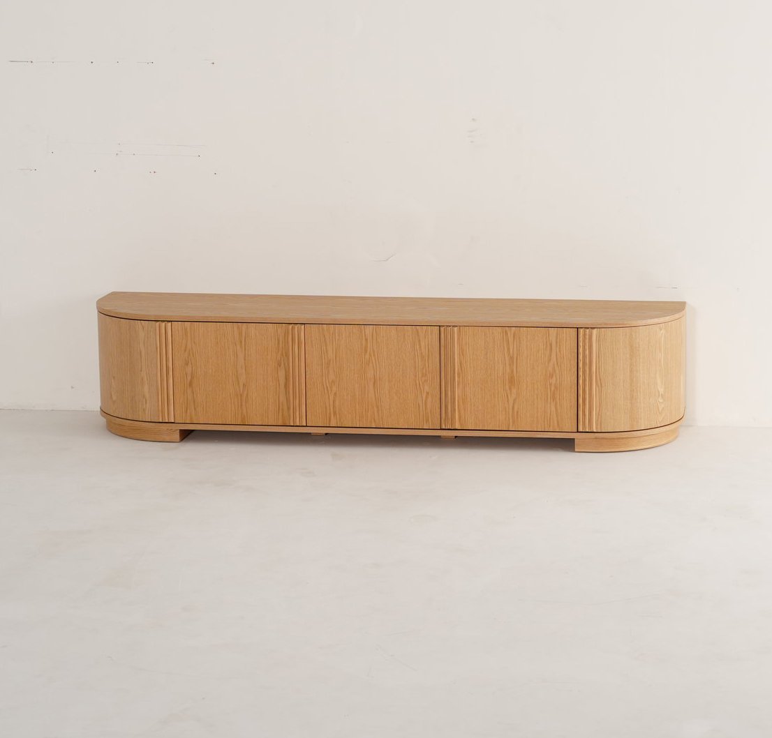 Natural Color Media & TV Unit with Storage HE1288