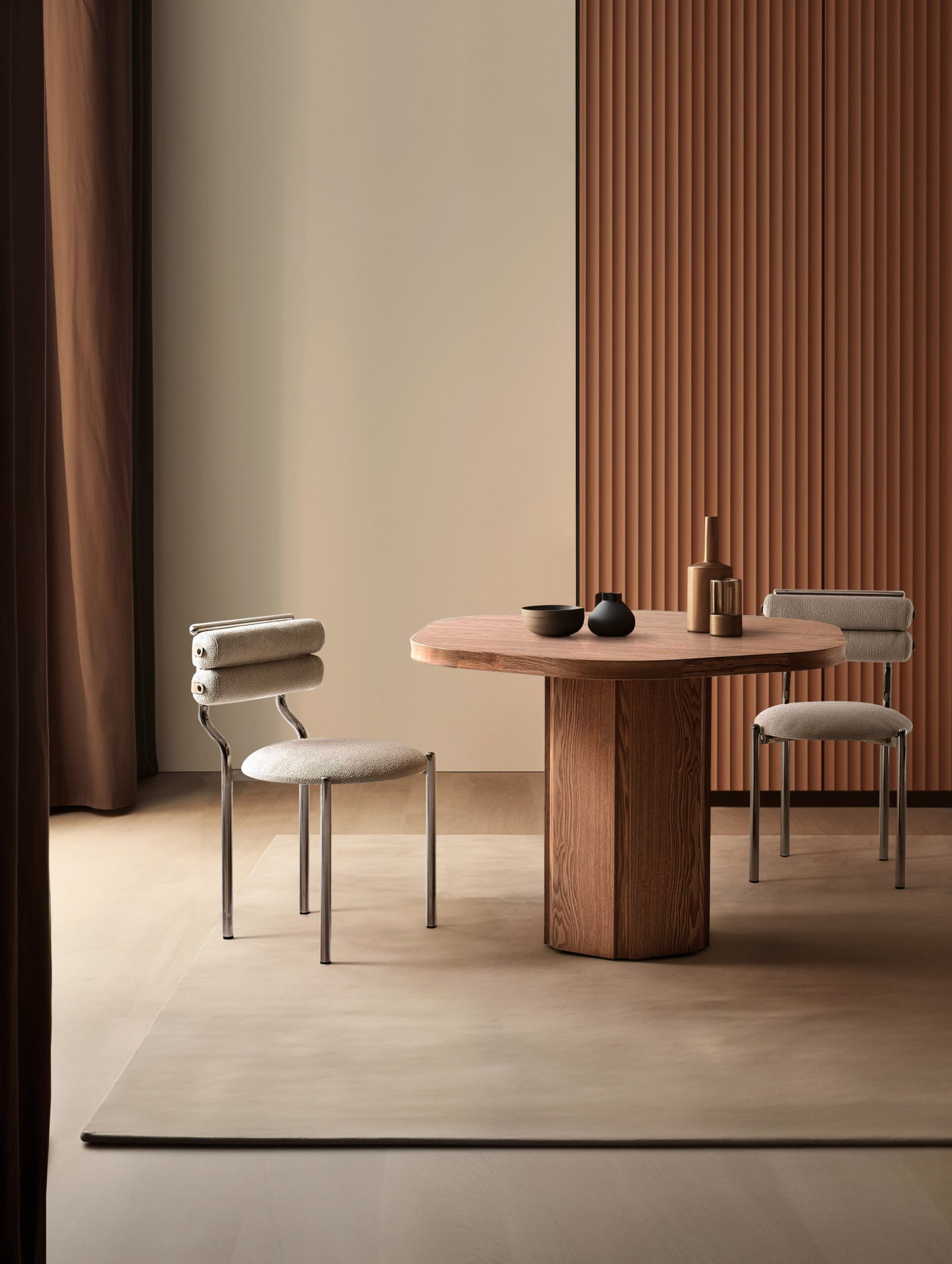 Hexagon Top Ash Veneer Wood Dining Table A966
