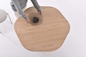 Hexagon Top Ash Veneer Wood Dining Table A966