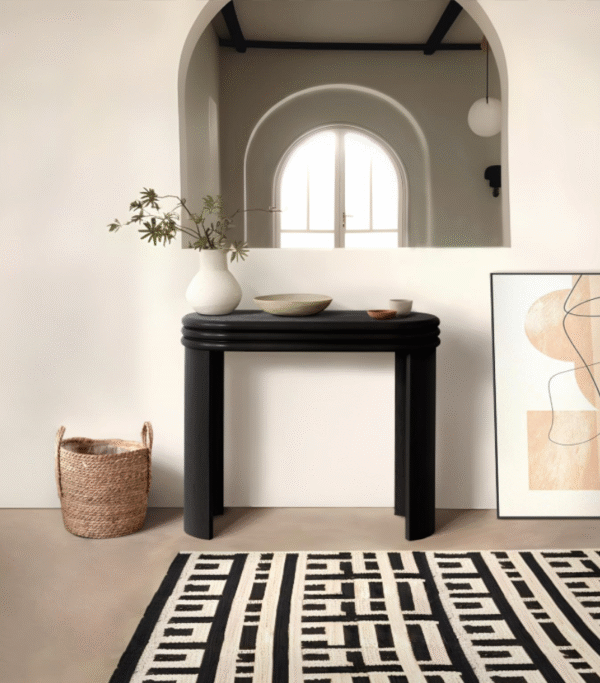 1695279770765 Luxury Oak Veneer Wood Hallway Entry Table HE3707
