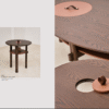 Oval Ocher Brown Wooden Storage Side Table C267