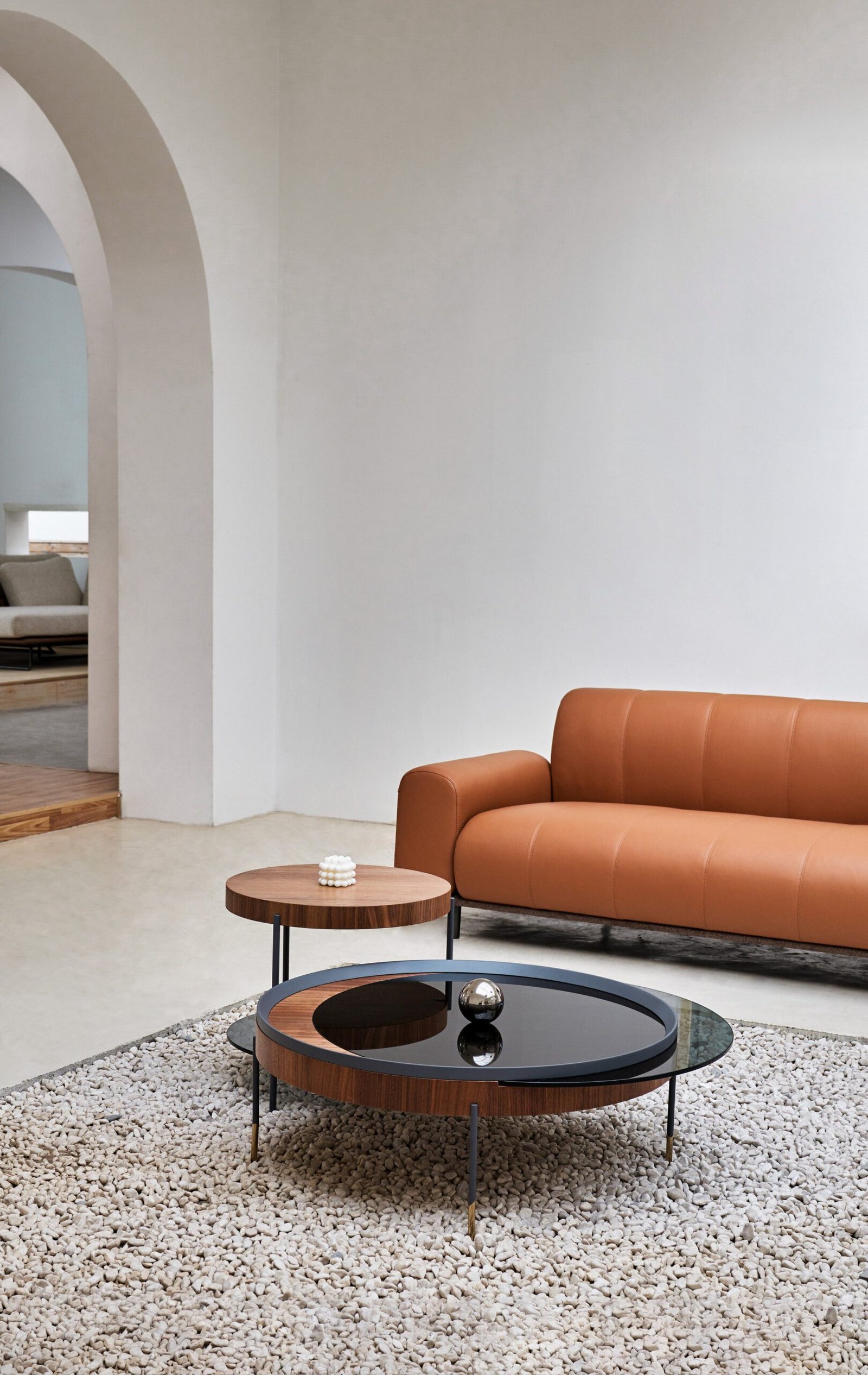 Elegant Luxury Round Glass Tray Coffee Table C227