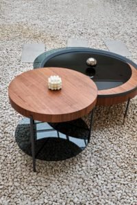 Elegant Luxury Round Glass Tray Coffee Table C227