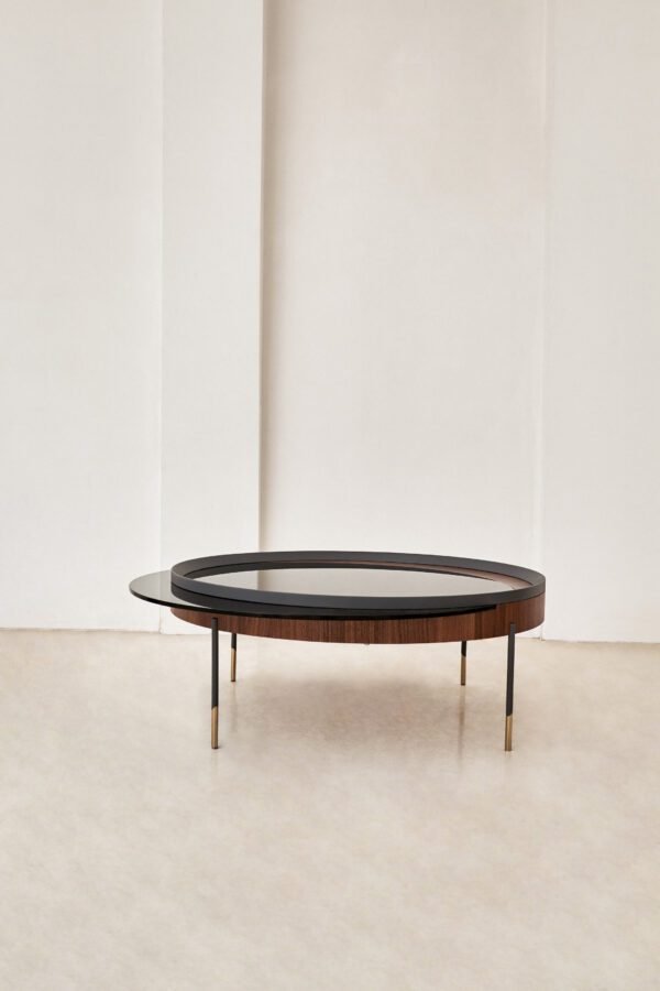 2020.05.08家具6502 1 Elegant Luxury Round Glass Tray Coffee Table C227