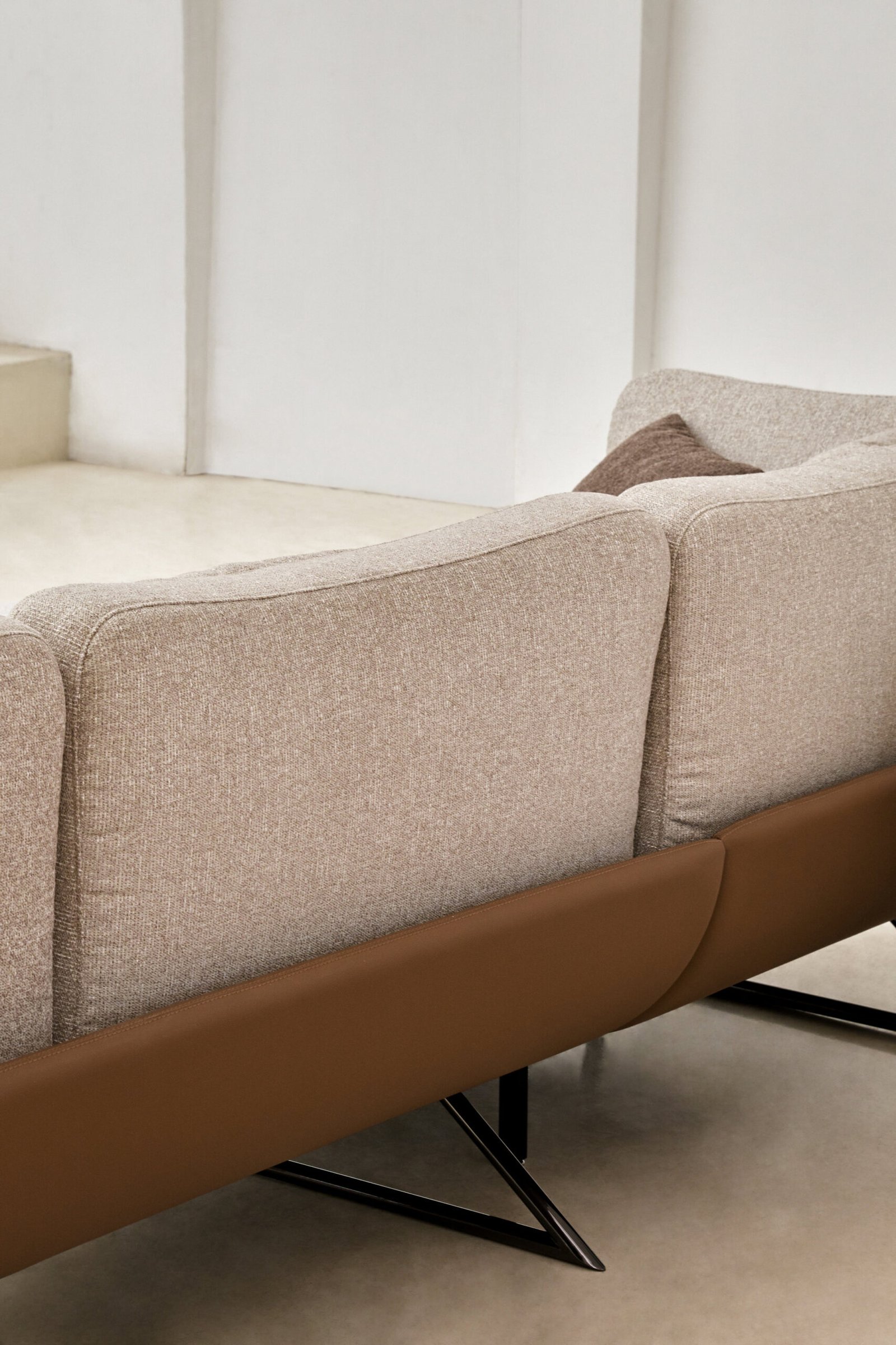 Nordic Style L Shaped Sectional Reclining Fabric Sofa JHB132