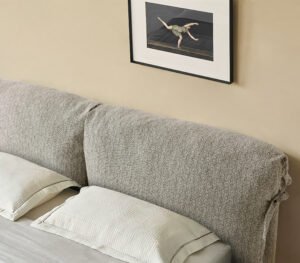 Nordic Minimalist Double-Size Upholstered Bed  HE6594