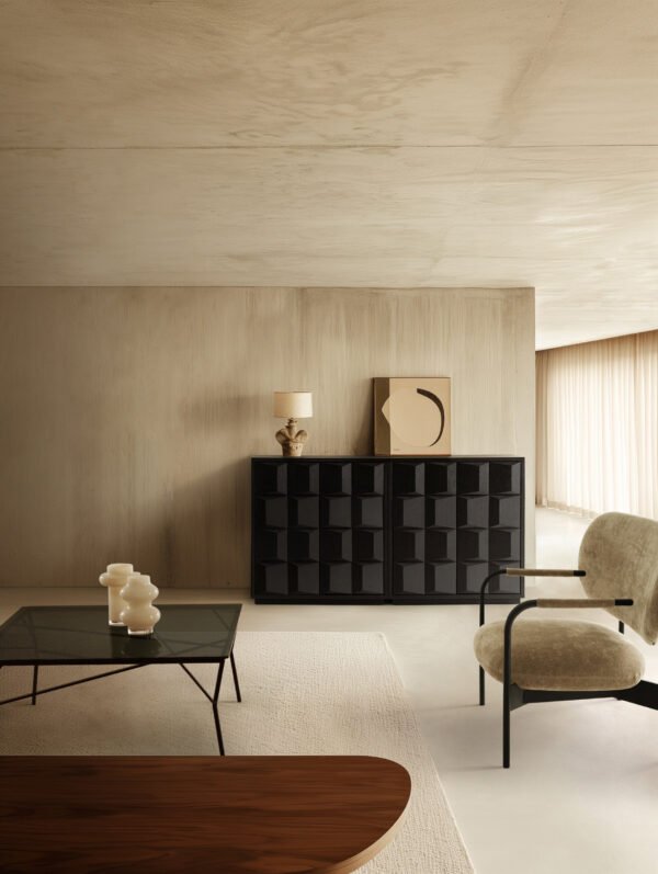 33455 Modern American Style Geometric Wooden Storage Cabinet HE3715