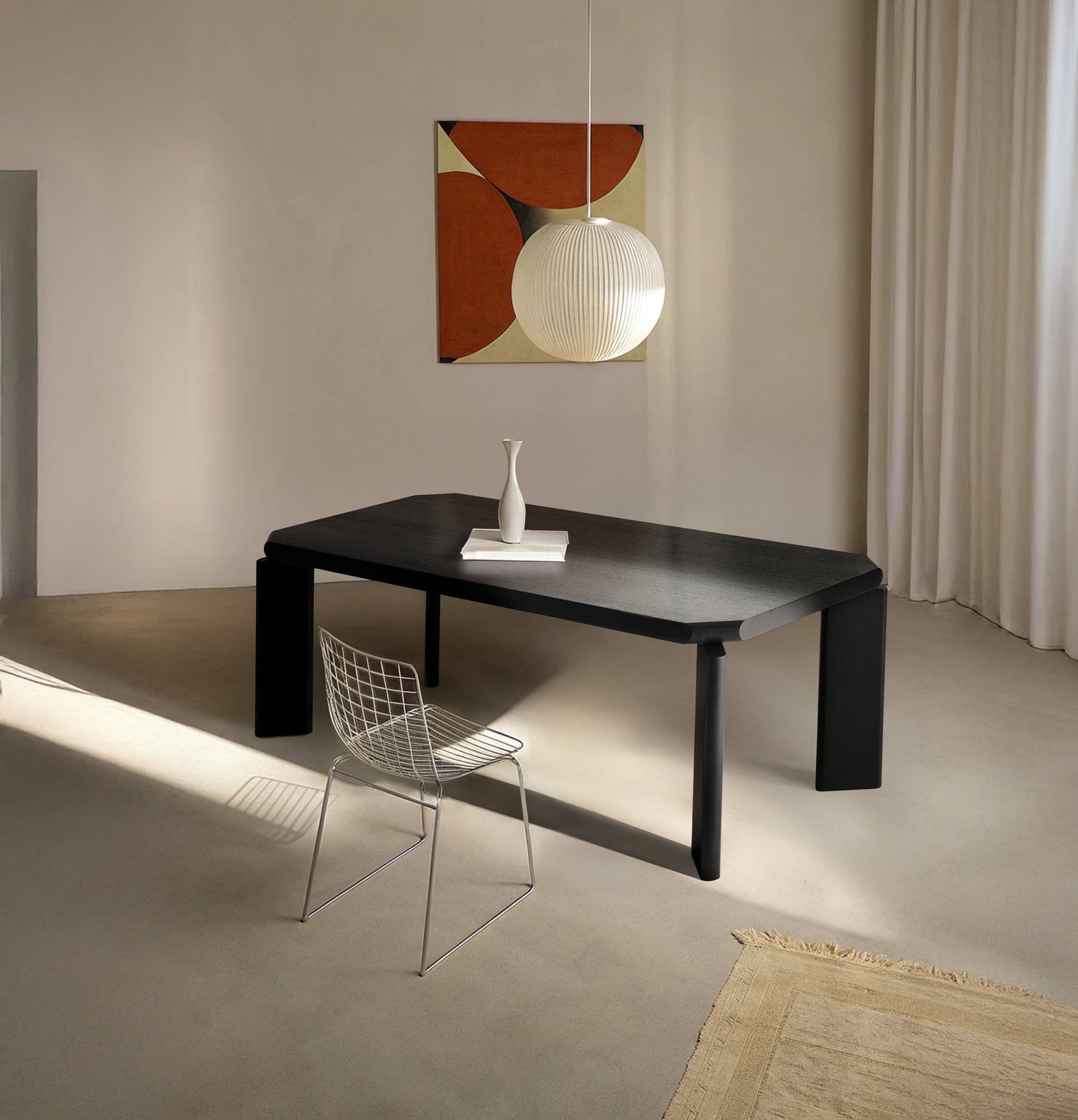 Modern Luxury Oak Wood Rectangular Dining Table A970