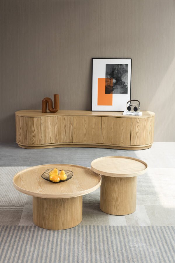 AUG193+194 (2) Classique Pedestal Coffee Table Set C309