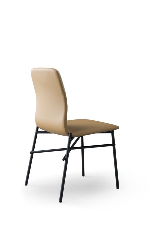 B926-beige pu-black leg-backview Classic Nordic Design Dinner Chair B926
