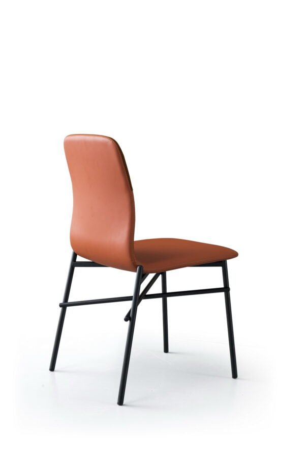 B926-red pu-black-leg-back view Classic Nordic Design Dinner Chair B926