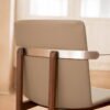 Metal Backrest Wood Leather Fabric Dining Chair B938