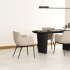 Nordic Artificial Leather Grey Dinning Armchair B954