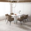 Nordic Artificial Leather Grey Dinning Armchair B954