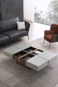 Walnut Wood with Storage 4 Drawers Coffee Table C169