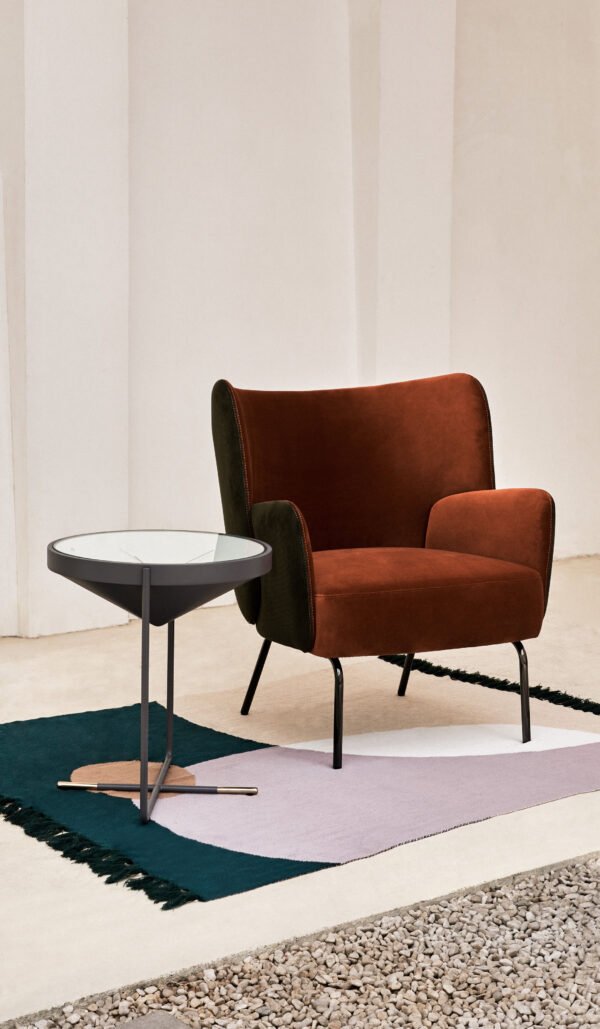 Modern Round Tempered Glass Coffee Table with Clock Design C226