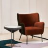 Modern Round Tempered Glass Coffee Table with Clock Design C226