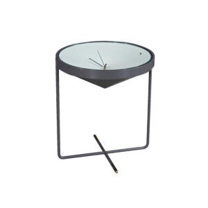 Modern Round Tempered Glass Coffee Table with Clock Design C226