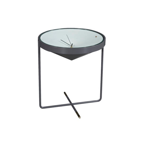 Modern Round Tempered Glass Coffee Table with Clock Design C226