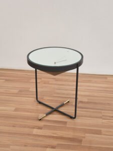 Modern Round Tempered Glass Coffee Table with Clock Design C226