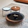 Modern Round Tempered Glass Coffee Table with Clock Design C226