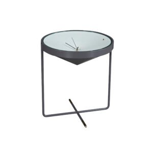 C226 Modern Round Tempered Glass Coffee Table with Clock Design C226
