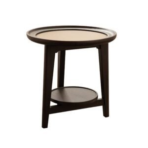 Leather Top Wooden Round Center Coffee Table C250