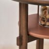 Oval Ocher Brown Wooden Storage Side Table C267