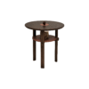 Oval Ocher Brown Wooden Storage Side Table C267