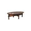 Oval Ocher Brown Wooden Storage Coffee Table C268