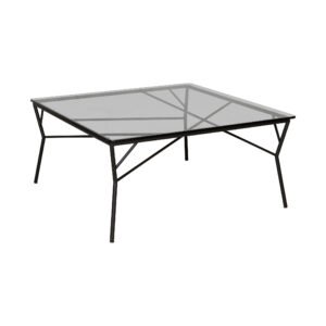 Square Metal Frame Glass Coffee Table C289