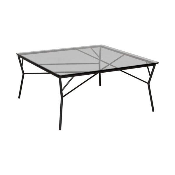 C289金属玻璃茶几 Square Metal Frame Glass Coffee Table C289