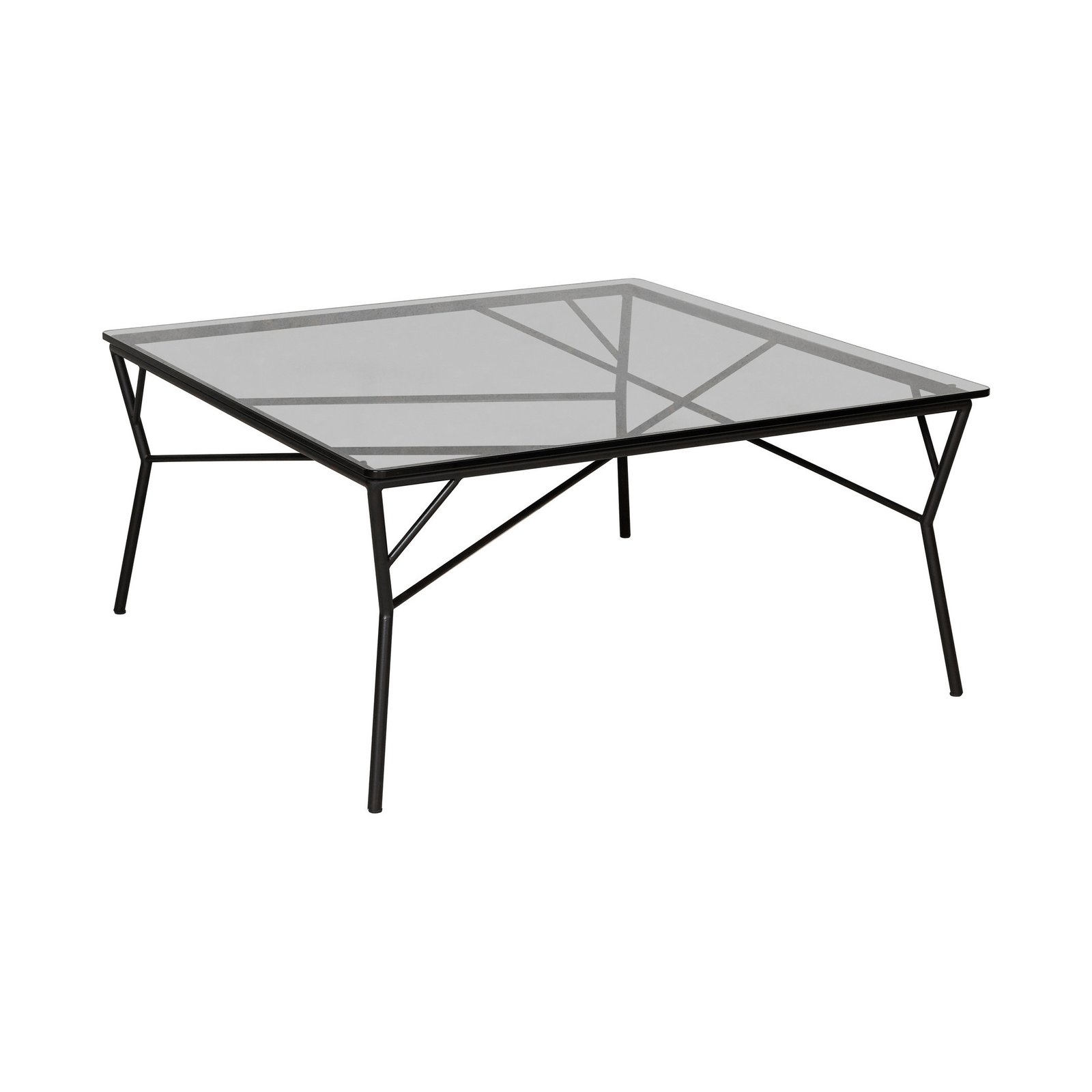 C289金属玻璃茶几 Square Metal Frame Glass Coffee Table C289