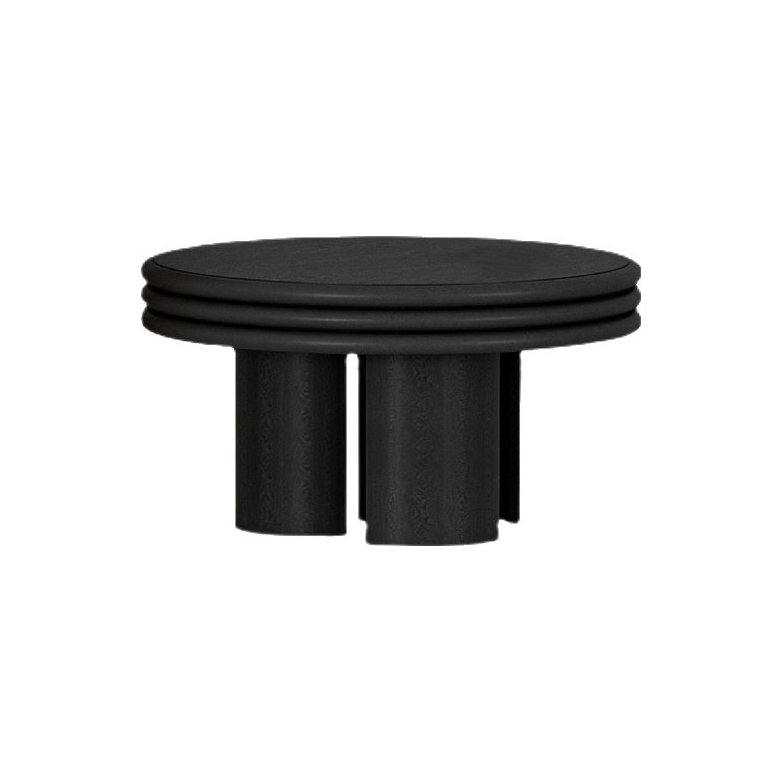 French Style Solid Mdf Veneer Round Wood Coffee Table Set C297
