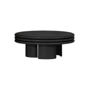 French Style Solid Mdf Veneer Round Wood Coffee Table Set C296