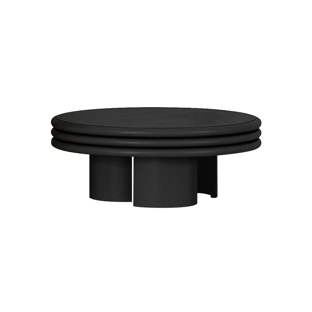 French Style Solid Mdf Veneer Round Wood Coffee Table Set C296