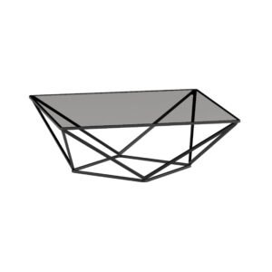Square Metal Frame Glass Coffee Table C299