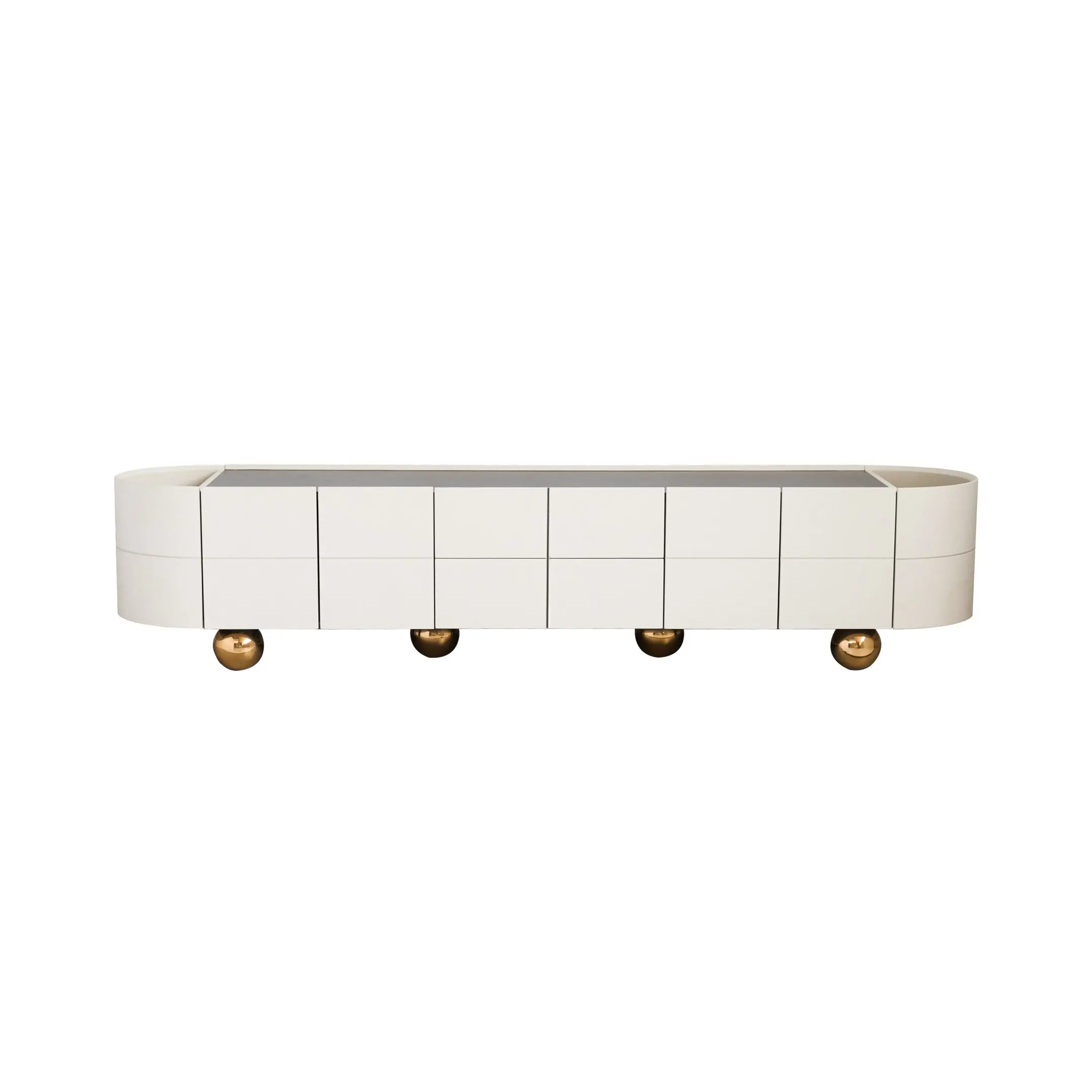 French Style Elegant Curved TV Cabinet HE1273