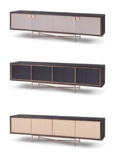 Black Oak Wooden Media Console TV Cabinet HE1276