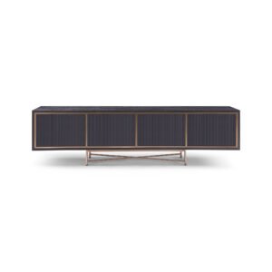 Black Oak Wooden Media Console TV Cabinet HE1276