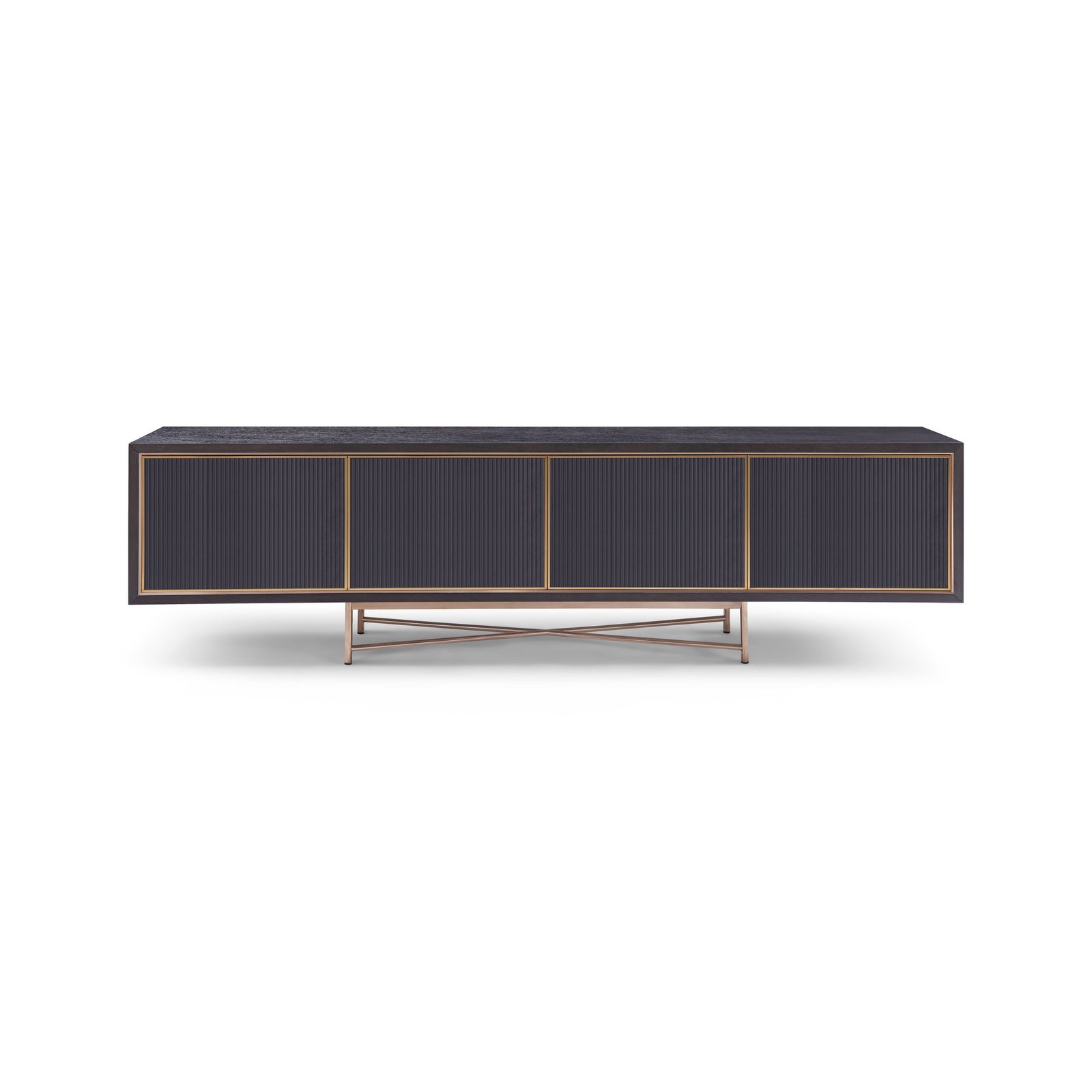 Black Oak Wooden Media Console TV Cabinet HE1276