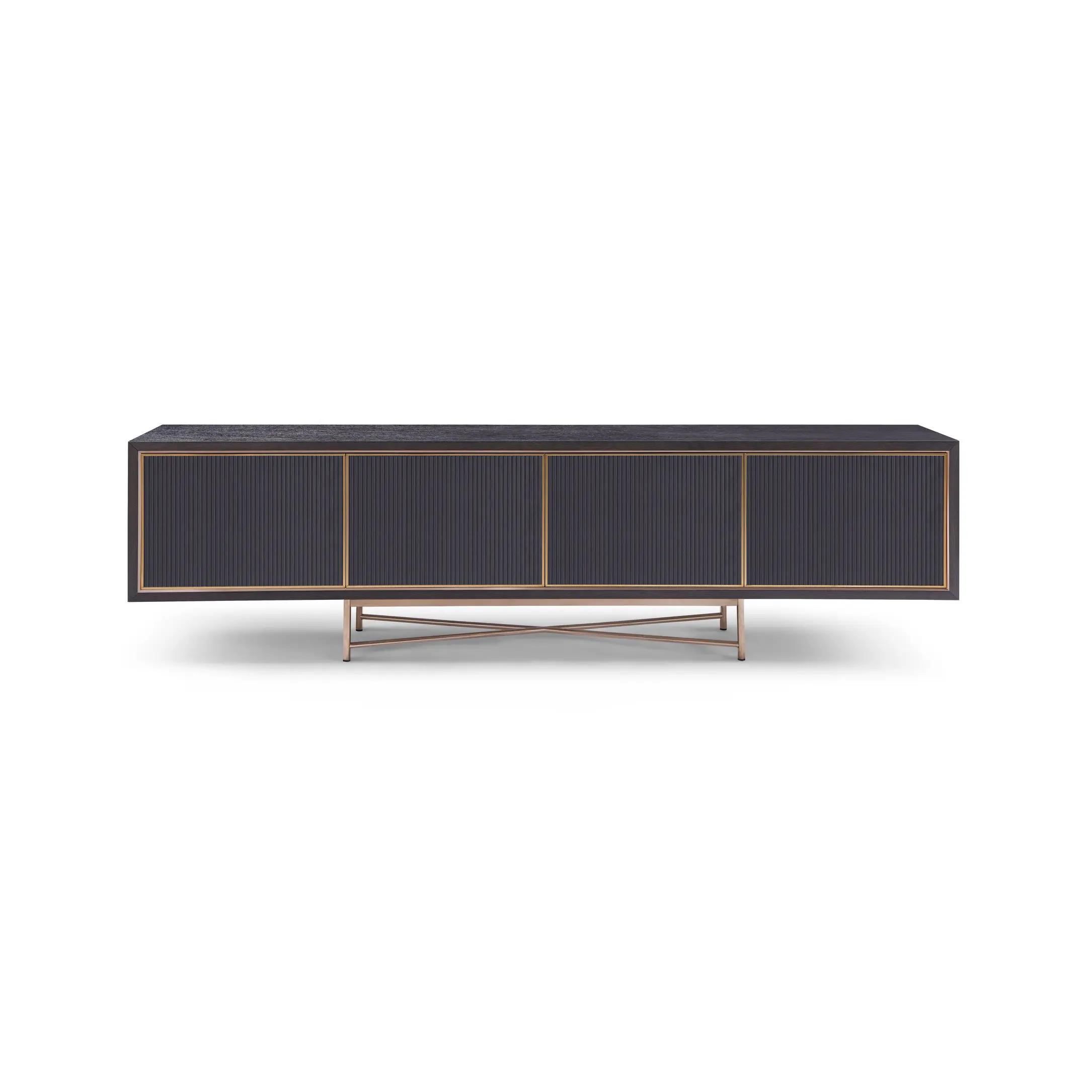 Black Oak Wooden Media Console TV Cabinet HE1276