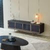 Black Oak Wooden Media Console TV Cabinet HE1276