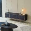 Black Oak Wooden Media Console TV Cabinet HE1276